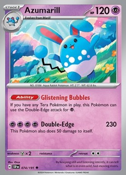 Azumarill REVERSE HOLO #74 - Pokemon Surging Sparks