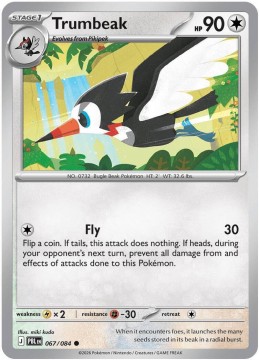 Trumbeak REVERSE HOLO #67 - Pokemon Pitch Black