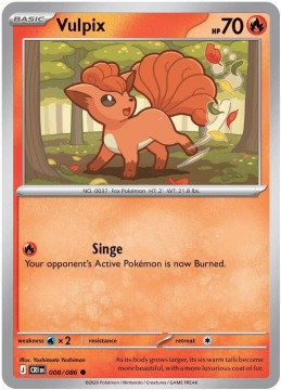 Vulpix REVERSE HOLO #8 - Pokemon Chaos Rising 