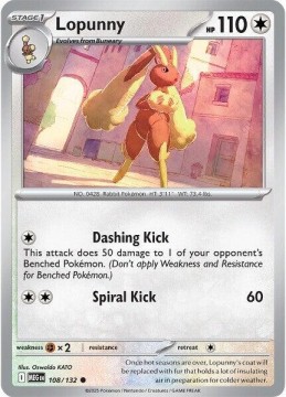 Lopunny REVERSE HOLO #108 - Pokemon Mega Evolution