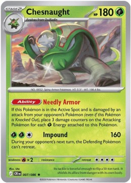 Chesnaught REVERSE HOLO #7 - Pokemon Chaos Rising