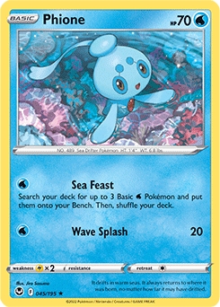 Phione REVERSE HOLO #45 - Pokemon Silver Tempest 