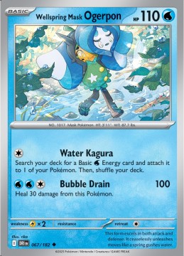 Wellspring Mask Ogerpon REVERSE HOLO #67 - Pokemon Destined Rivals