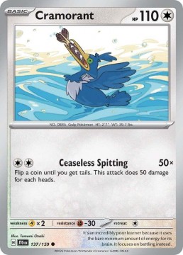 Cramorant REVERSE HOLO #137 - Pokemon Journey Together