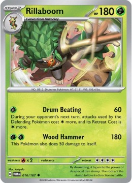 Rillaboom REVERSE HOLO #16 - Pokemon Twilight Masquerade