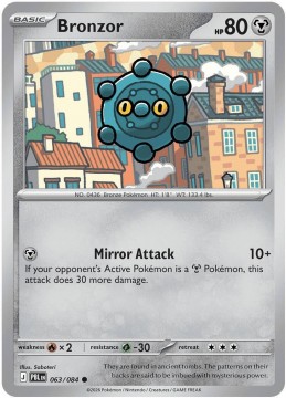 Bronzor REVERSE HOLO #63 - Pokemon Pitch Black
