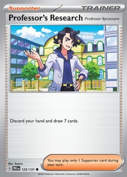 Professor's Research: Professor Sycamore REVERSE HOLO #125 - Pokemon Prismatic Evolutions