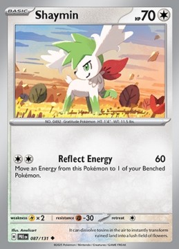 Shaymin REVERSE HOLO #87 - Pokemon Prismatic Evolutions