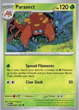 Parasect REVERSE HOLO #47 - Pokemon Scarlet & Violet 151
