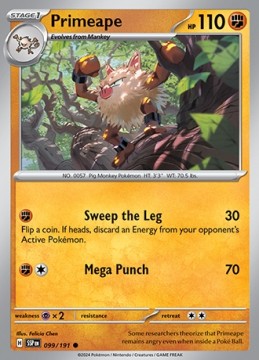 Primeape REVERSE HOLO #99 - Pokemon Surging Sparks
