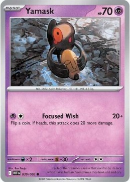Yamask REVERSE HOLO #39 - Pokemon White Flare