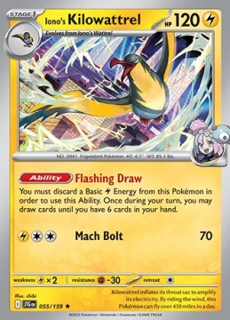 Iono's Kilowattrel HOLO #55 - Pokemon Journey Together