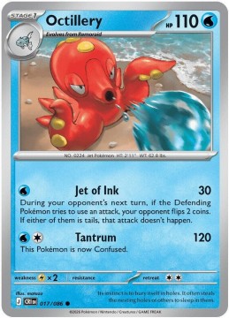 Octillery REVERSE HOLO #17 - Pokemon Chaos Rising