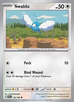 Swablu REVERSE HOLO #152 - Pokemon Paradox Rift