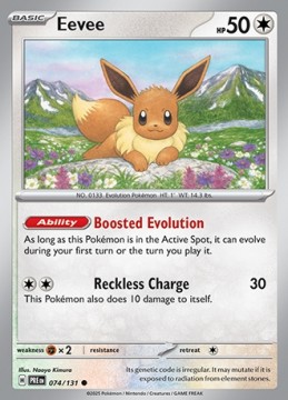 Eevee REVERSE HOLO #74 - Pokemon Prismatic Evolutions