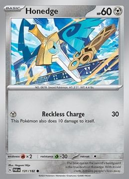 Honedge REVERSE HOLO #131 - Pokemon Paradox Rift 