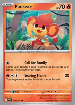 Pansear REVERSE HOLO #21 - Pokemon Stellar Crown