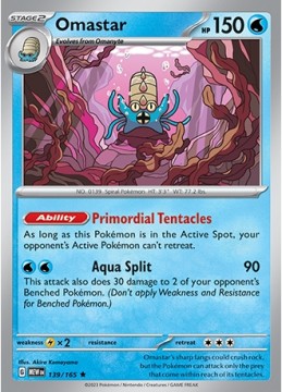 Omastar HOLO #139 - Pokemon Scarlet & Violet 151