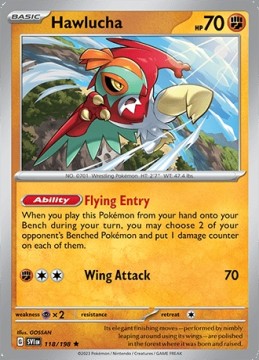 Hawlucha REVERSE HOLO #118 - Pokemon Scarlet & Violet