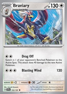 Braviary REVERSE HOLO #153 - Pokemon Surging Sparks