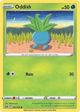 Oddish REVERSE HOLO #1 - Pokemon Lost Origin
