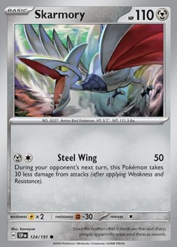 Skarmory REVERSE HOLO #124 - Pokemon Surging Sparks