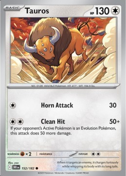 Tauros REVERSE HOLO #152 - Pokemon Destined Rivals