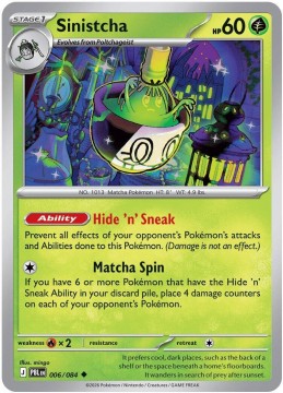 Sinistcha REVERSE HOLO #6 - Pokemon Pitch Black