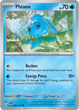 Phione REVERSE HOLO #55 - Pokemon Twilight Masquerade