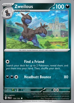Zweilous #139 - Pokemon Paldea Evolved