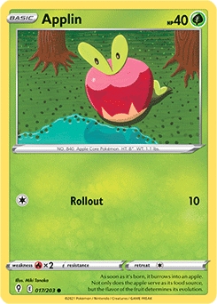 Applin REVERSE HOLO #17 - Pokemon Evolving Skies