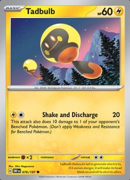 Tadbulb REVERSE HOLO #76 - Pokemon Obsidian Flames 