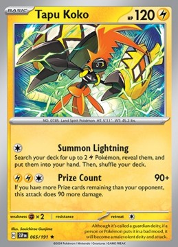 Tapu Koko REVERSE HOLO #65 - Pokemon Surging Sparks