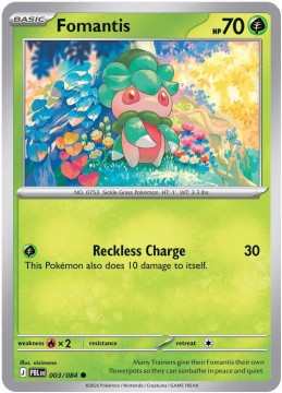 Fomantis REVERSE HOLO #3 - Pokemon Pitch Black