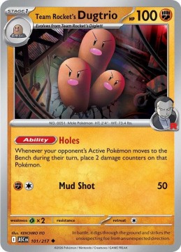 Team Rocket's Dugtrio #101 - Pokemon Ascended Heroes