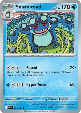 Seismitoad REVERSE HOLO #21 - Pokemon Black Bolt 