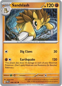 Sandslash REVERSE HOLO #98 - Pokemon Twilight Masquerade