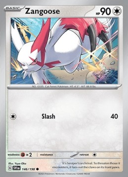 Zangoose REVERSE HOLO #146 - Pokemon Scarlet & Violet