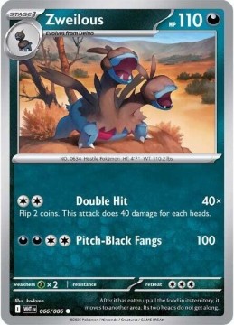 Zweilous REVERSE HOLO #66 - Pokemon White Flare