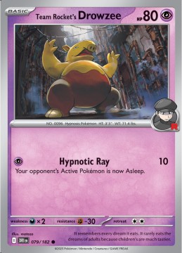 Team Rocket's Drowzee REVERSE HOLO #79 - Pokemon Destined Rivals