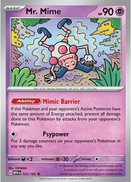 Mr. Mime HOLO #122 - Pokemon Scarlet & Violet 151
