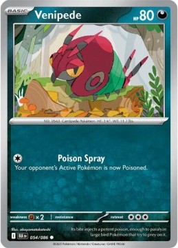 Venipede REVERSE HOLO #54 - Pokemon Black Bolt