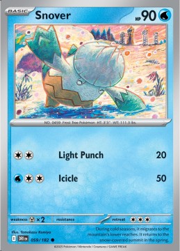 Snover REVERSE HOLO #59 - Pokemon Destined Rivals