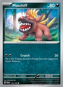 Maschiff REVERSE HOLO #136 - Pokemon Scarlet & Violet 