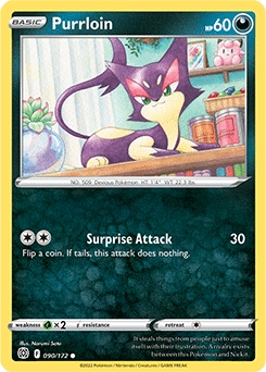 Purrloin REVERSE HOLO #90 - Pokemon Brilliant Stars
