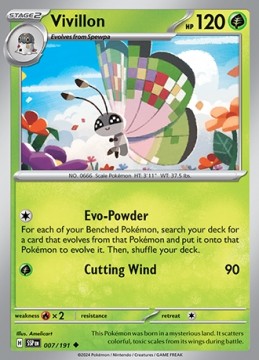Vivillon REVERSE HOLO #7 - Pokemon Surging Sparks