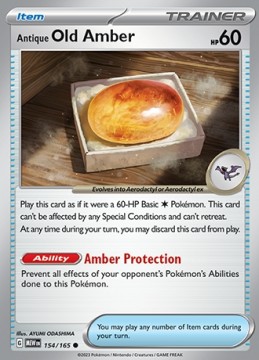 Antique Old Amber #154 - Pokemon Scarlet & Violet 151