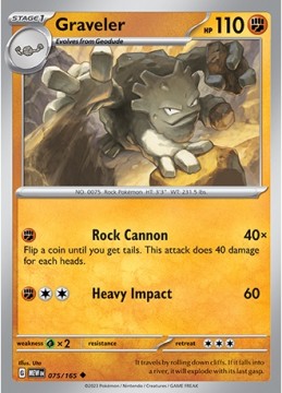 Graveler REVERSE HOLO #75 - Pokemon Scarlet & Violet 151 