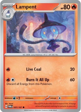 Lampent #37 - Pokemon Twilight Masquerade