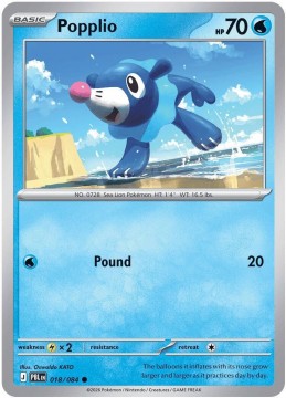 Popplio REVERSE HOLO #18 - Pokemon Pitch Black